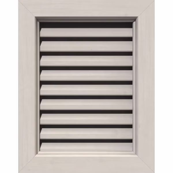 Vertical Gable Vent, Functional, Western Red Cedar Gable Vent w/ Brick Mould Face Frame, 16